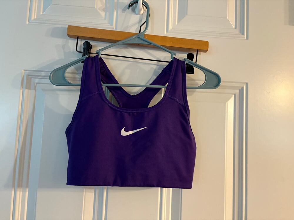 Purple Nike Dri-Fit Swoosh Racerback Non-Padded Sports Bra Size Medium